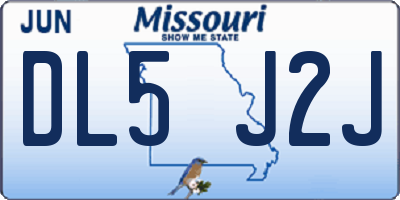 MO license plate DL5J2J