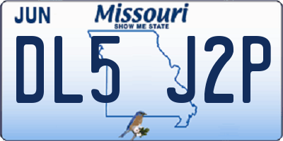 MO license plate DL5J2P