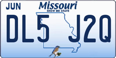 MO license plate DL5J2Q