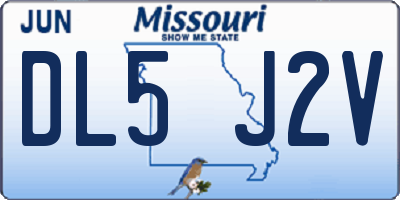 MO license plate DL5J2V