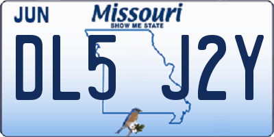 MO license plate DL5J2Y