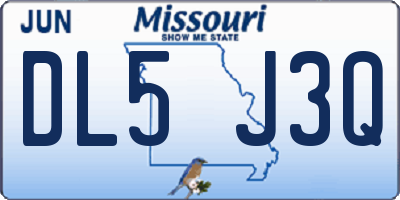 MO license plate DL5J3Q