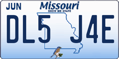 MO license plate DL5J4E