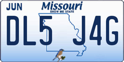 MO license plate DL5J4G