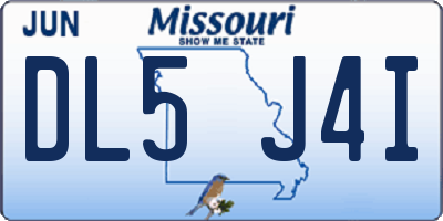 MO license plate DL5J4I