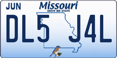 MO license plate DL5J4L
