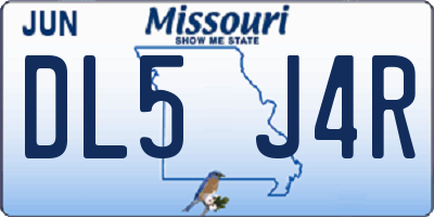 MO license plate DL5J4R