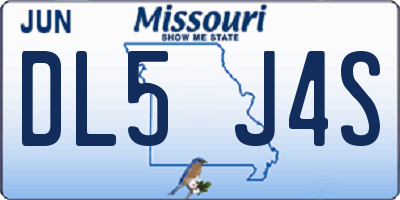 MO license plate DL5J4S