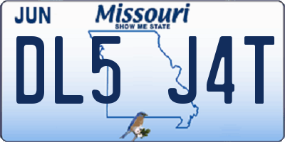 MO license plate DL5J4T