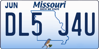 MO license plate DL5J4U