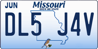 MO license plate DL5J4V