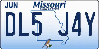 MO license plate DL5J4Y