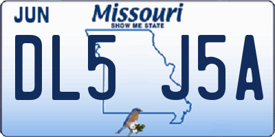 MO license plate DL5J5A