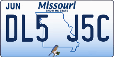 MO license plate DL5J5C