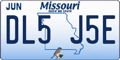 MO license plate DL5J5E