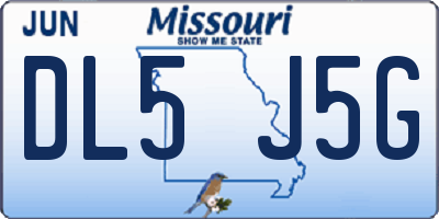 MO license plate DL5J5G