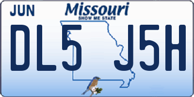 MO license plate DL5J5H
