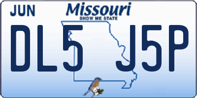 MO license plate DL5J5P