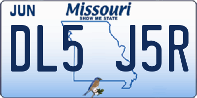 MO license plate DL5J5R