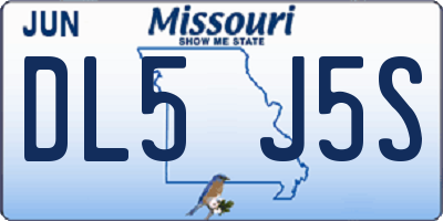 MO license plate DL5J5S