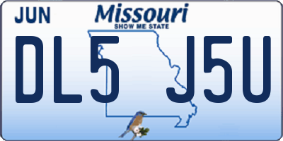 MO license plate DL5J5U