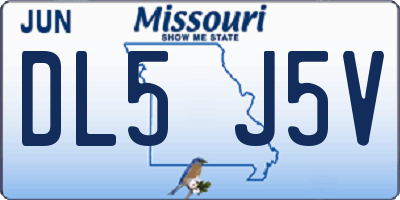 MO license plate DL5J5V