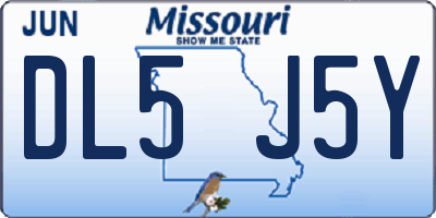 MO license plate DL5J5Y