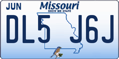 MO license plate DL5J6J