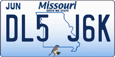 MO license plate DL5J6K