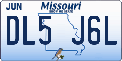 MO license plate DL5J6L