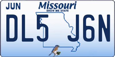 MO license plate DL5J6N