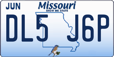 MO license plate DL5J6P