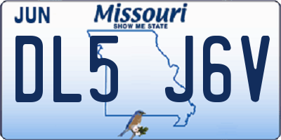 MO license plate DL5J6V