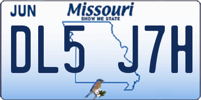 MO license plate DL5J7H