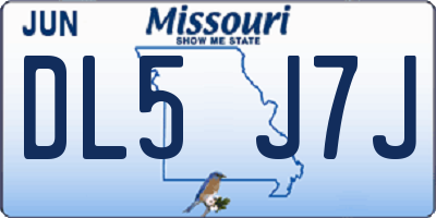 MO license plate DL5J7J