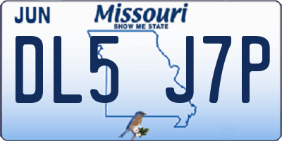 MO license plate DL5J7P