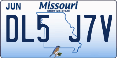 MO license plate DL5J7V