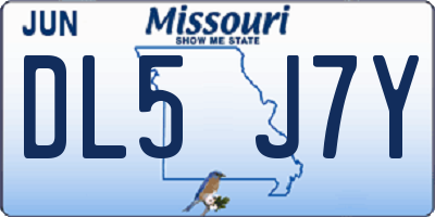 MO license plate DL5J7Y