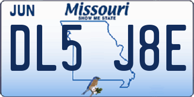 MO license plate DL5J8E