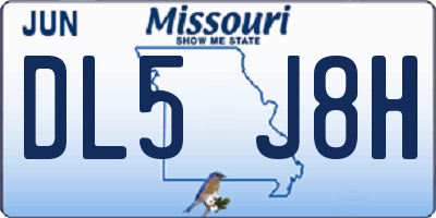 MO license plate DL5J8H