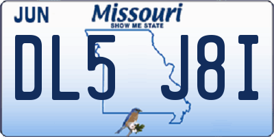 MO license plate DL5J8I