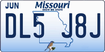 MO license plate DL5J8J