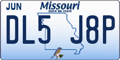 MO license plate DL5J8P