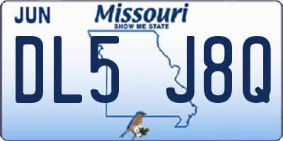 MO license plate DL5J8Q