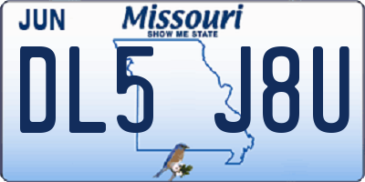 MO license plate DL5J8U