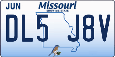 MO license plate DL5J8V