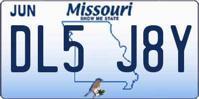 MO license plate DL5J8Y