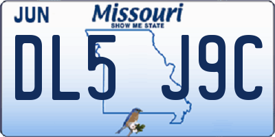 MO license plate DL5J9C