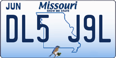 MO license plate DL5J9L
