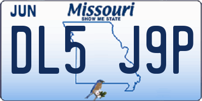 MO license plate DL5J9P